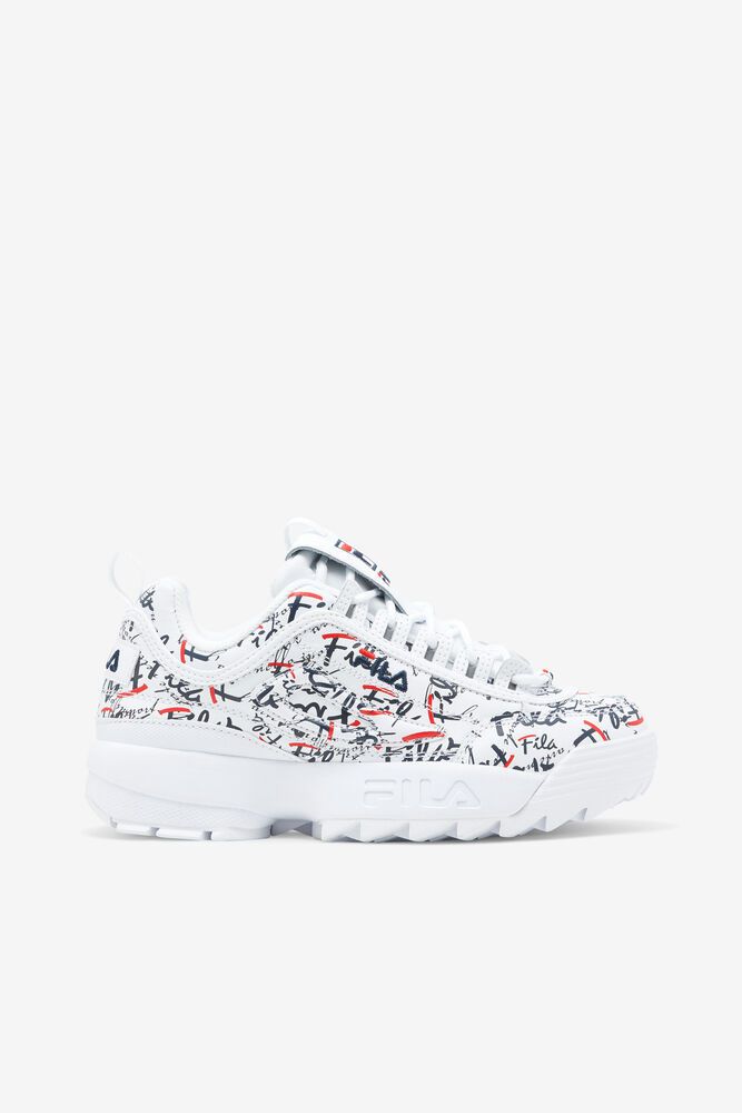 Fila Disruptor 2 Graffiti White Sneakers Womens - NZ 47695-TAGC